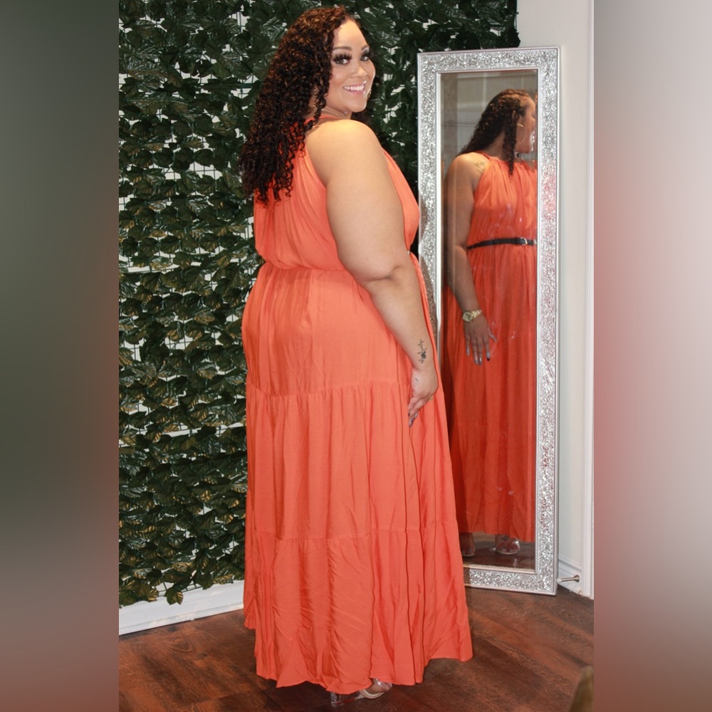 2 for $10‼️Orange Maxi Sundress